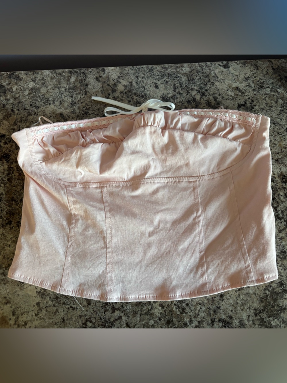 Garage Light Pink Strapless Crop Top